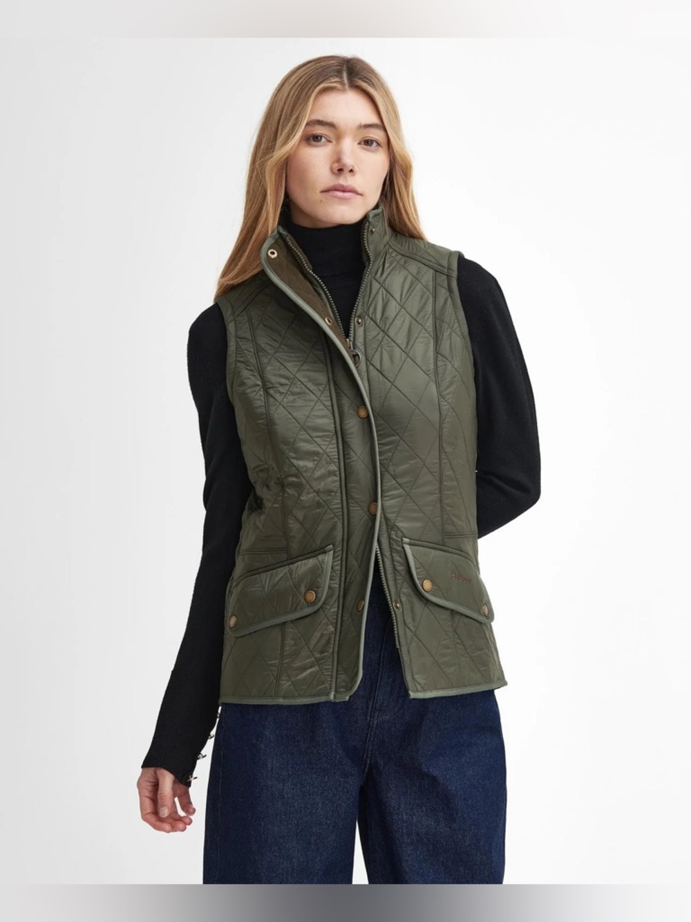 Barbour Quilted Dark Olive Utility Vest